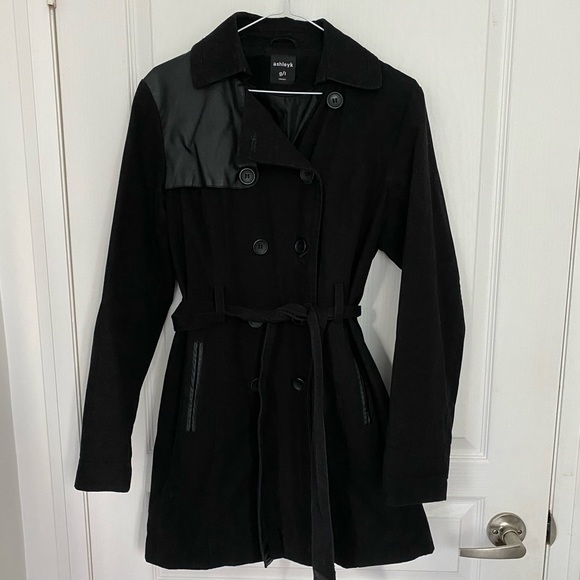 Black Mid Length Trench Coat - Picture 1 of 5